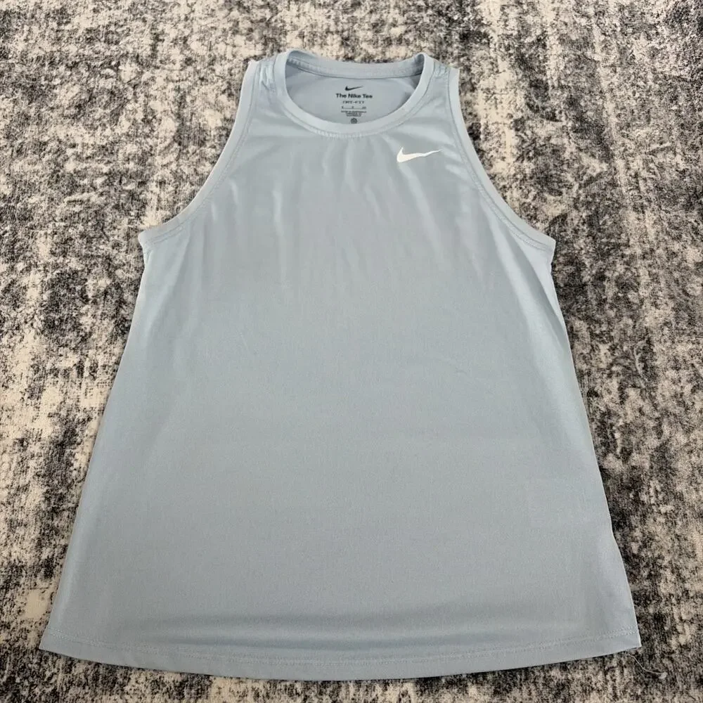 Nike Women's Dri-FIT Training Tank Top‎ Celestine Blue Size S Small DX0701-442